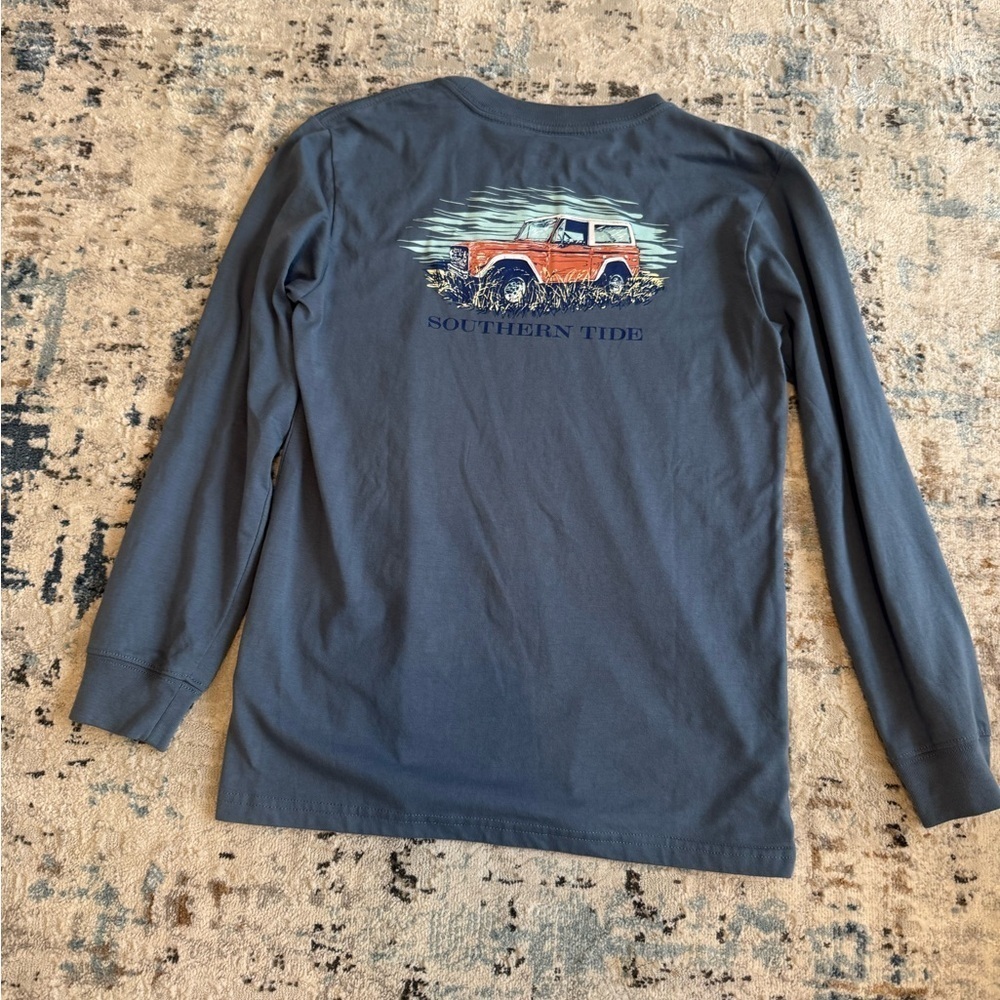 Southern Tide Men's Blue Long Sleeve Tee with Graphic size large